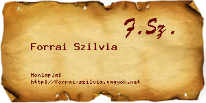 Forrai Szilvia névjegykártya